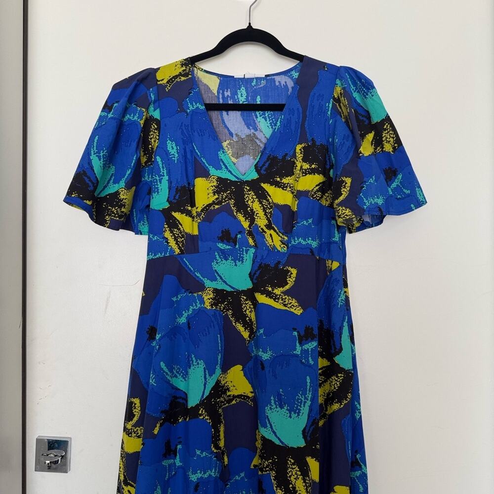 Christopher John Rogers Target Royal Blue and Yellow Floral Tiered Maxi Dress - Picture 9 of 16